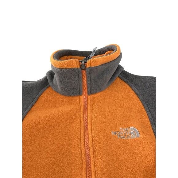 The North Face Fleece Jacket Womens Size M Orange & Gray Full Zip Midlayer - Picture 2 of 8